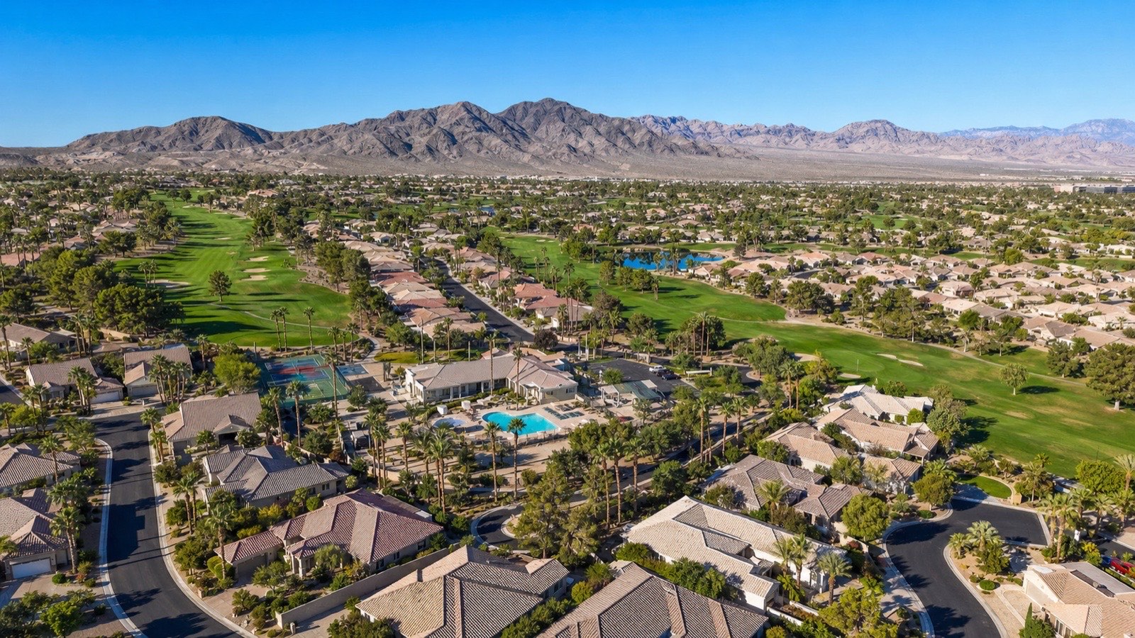 Aerial view of the Las Vegas valley showing the scale of residential neighborhoods for relocating buyers